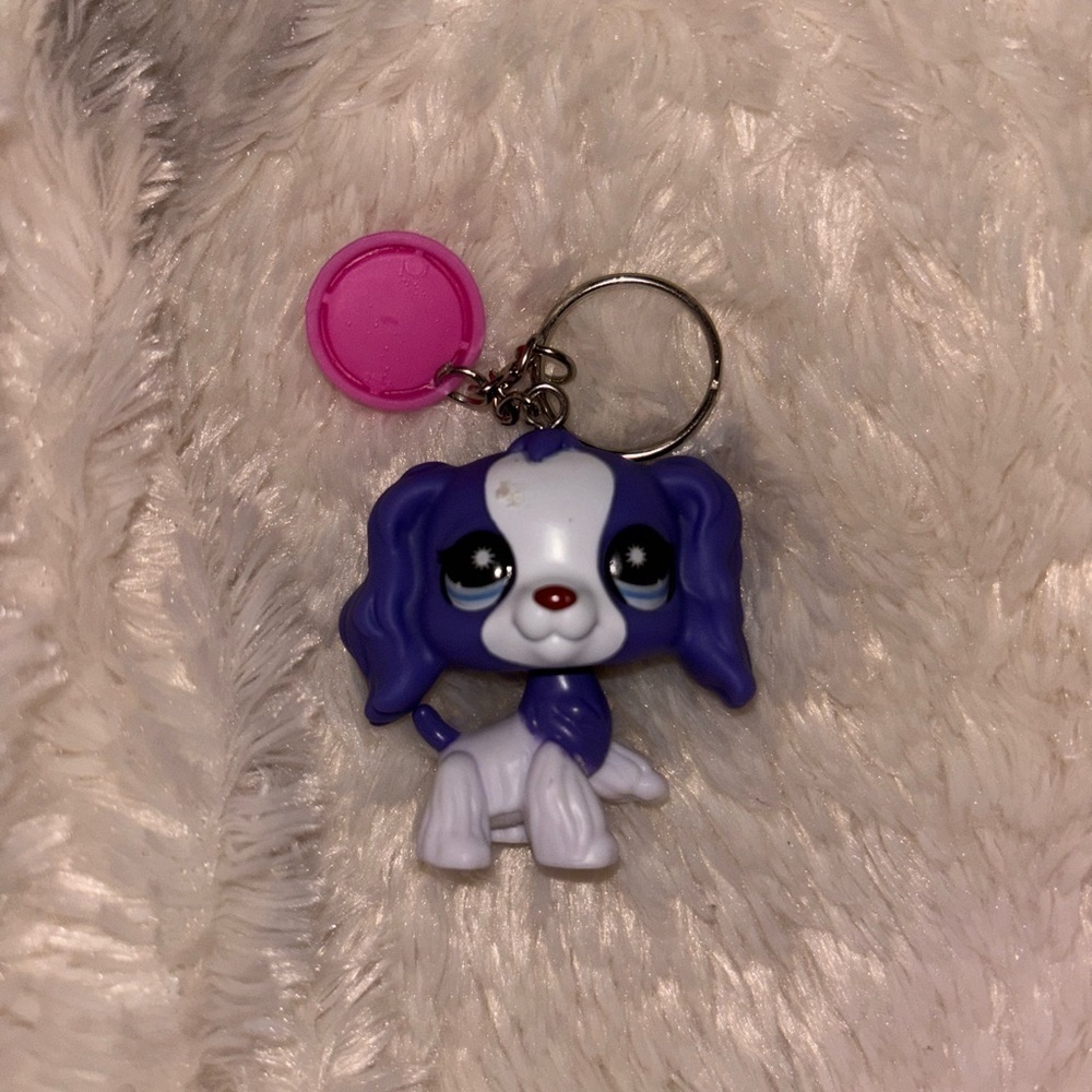 Littlest Pet Shop Purple Dog Keychain